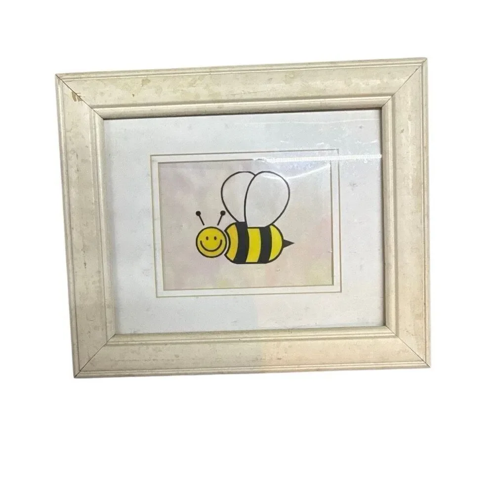 Butterfly & Honey Bee Artwork Picture Framed Decor 12.5